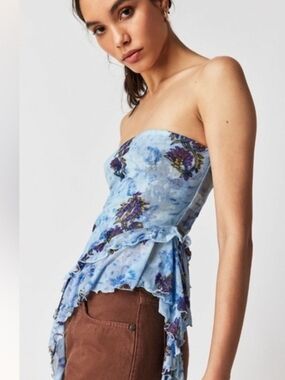 Free People Taylor Tube Top In Lavender Combo